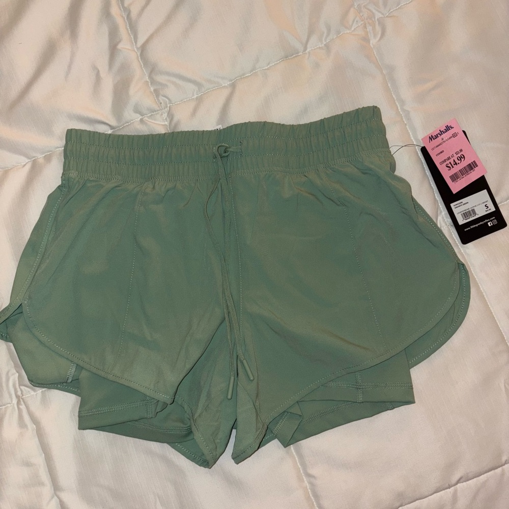 Marshalls Green Athletic Shorts with Elastic Waistband
